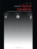 Journal of Clinical Anesthesia《临床麻醉学杂志》
